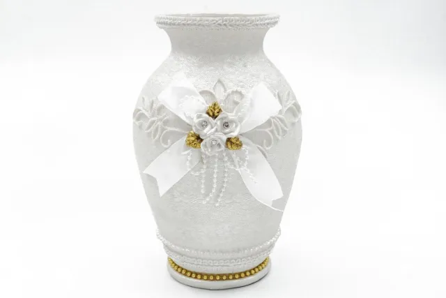 YILTEX Decoratie Vaas - Polyresin - Wit