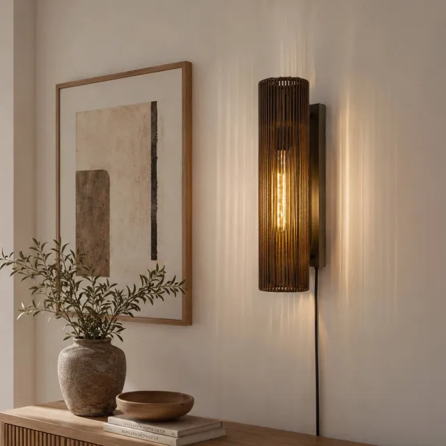 NOUS Living wandlamp Loren (Ø17x50cm) Bruin