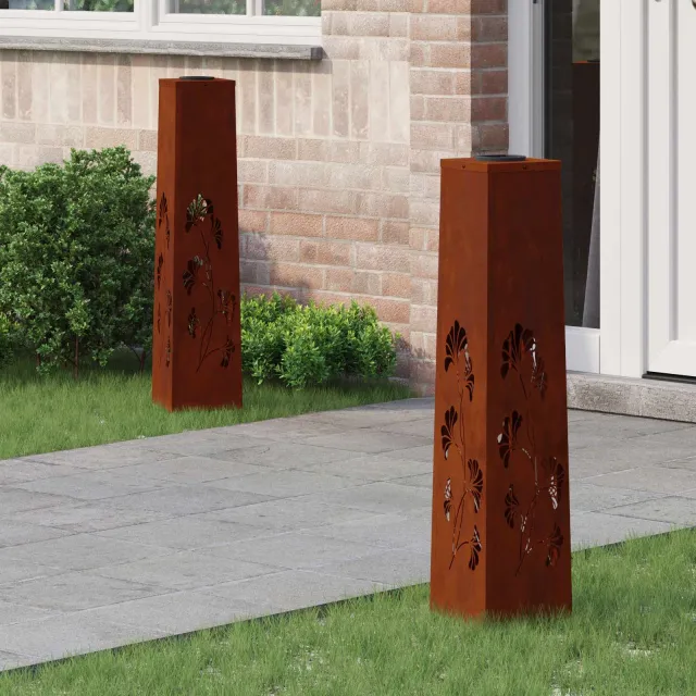 vidaXL Solar LED Pad Licht 2 st Warmwit 18 x 18 x 80 cm Sienna
