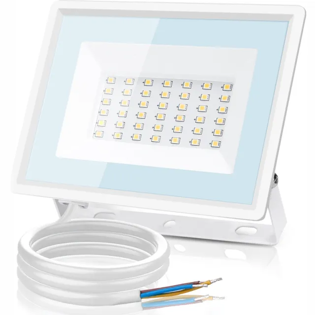 Aigostar 10Q11 - LED schijnwerper - 30W - IP65 Waterdicht - Floodlight - Breedstraler - Bouwlamp - Buitenlamp - 4000K - Wit