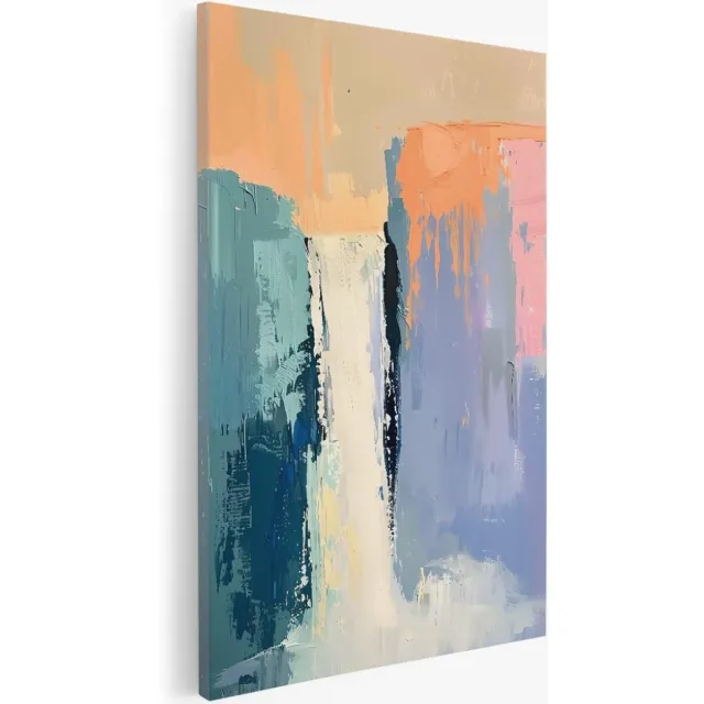 Saammp Canvas Schilderij - Abstract - Kunst - Kleurrijk - 30x40 - Foto op canvas - Wanddecoratie - Muurdecoratie Woonkamer - Slaapkamer decoratie - Canvas Print Multicolor