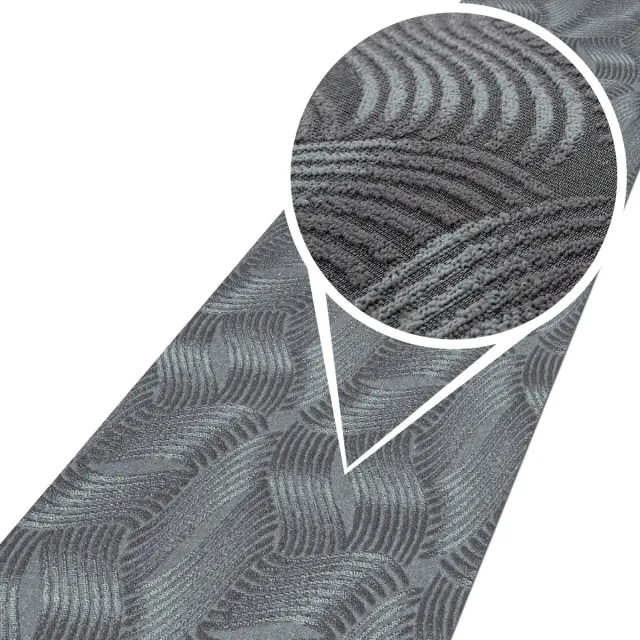 ANRO Tapijtloper Julianna Grijs 180x50cm – Velours Gangloper Antislip Keukenloper Hal Op Maat