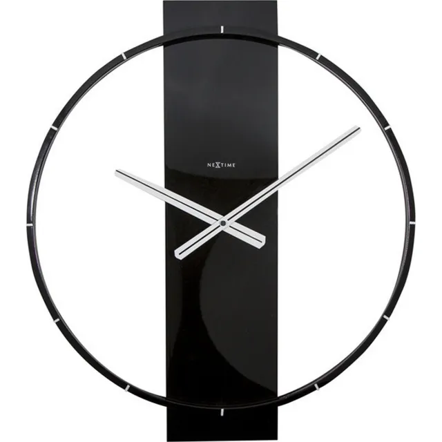 NeXtime NE-3195ZW Wandklok 50.8x58.2x4.3, Hout/Steel, Zwart