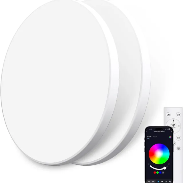 Oraymin 2x RGB LED Plafondlamp - Afstandsbediening - 24W 2400LM - Ø30cm Wit