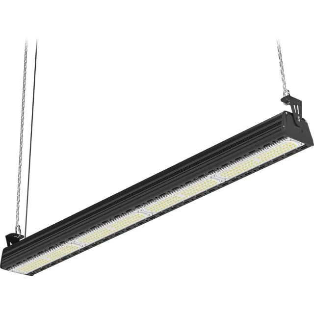 Qualu LED High Bay Lineair - Rimo Lin - 200W - 150LM/W - 860 6000K - Dimbaar 0-10V - IP65 - Sosen Driver - Sanan LEDs Zwart