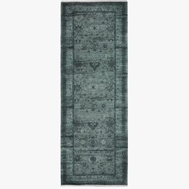 TESSO LIVING Kelim Vintage Vloerkleed - Groen 80 x 215 cm - Premium Laagpolig Woonkamer Tapijt - Boho Stijl - Anti-Slip, Machinewasbaar & Super Zacht