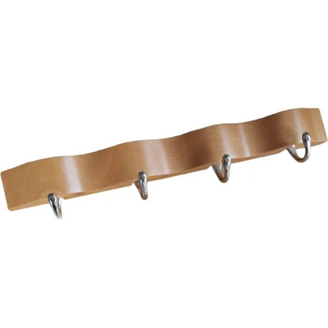 Sam. B.V. SAM Kapstok - Golvend -4 haken - verchroomd licht hout