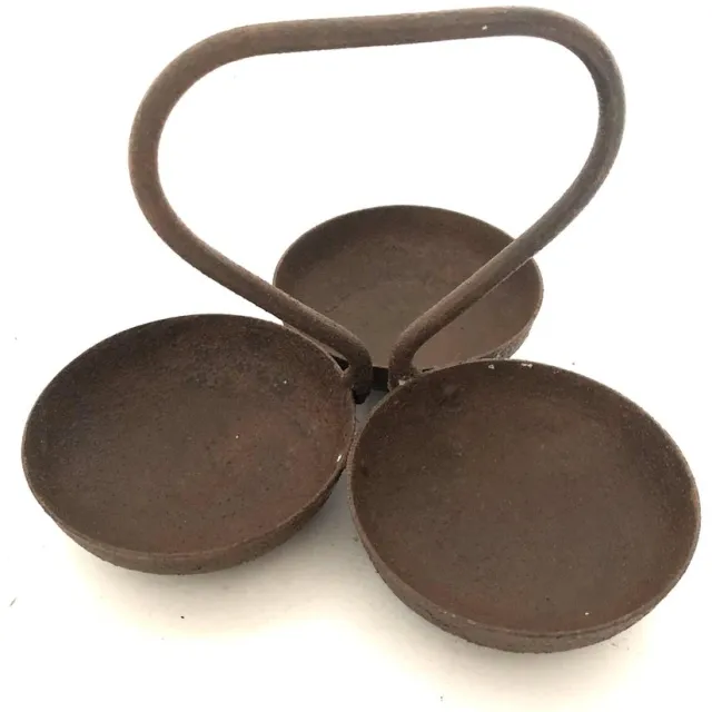 Varios Gerecycled metalen Kaarsen/amberblokjes kandelaar | 3-cup candleholder | ø16x13 | grijs Multi