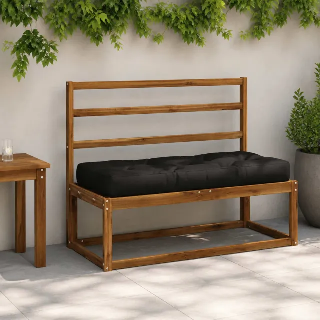 vidaXL Pallet Zitkussen VIANEN 100% Polyester Zwart 120 x 40 x 12 cm