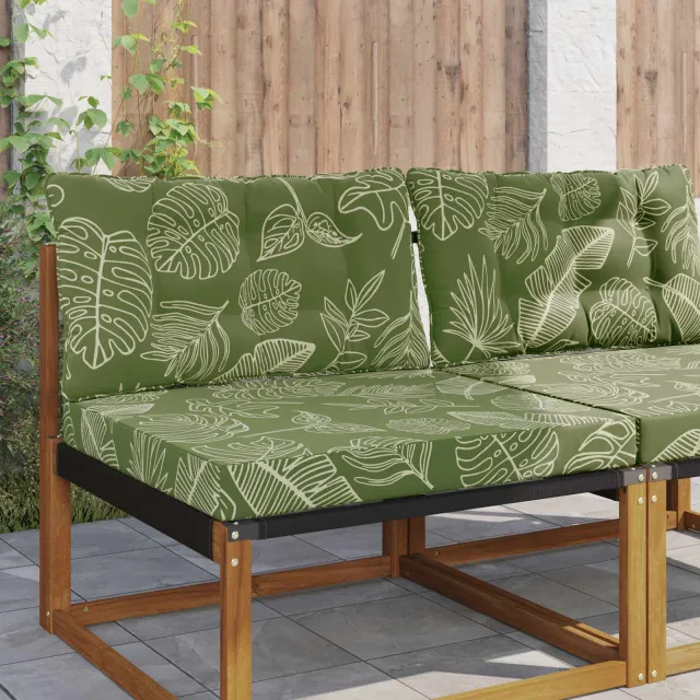 vidaXL Buiten bankkussen Stof Bladontwerp 80 x 68,5 cm Bladontwerp Mosgroen