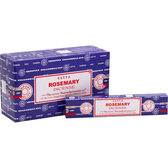 Satya rosemary wierook - rozemarijn wierookstokjes - 12 doosjes van 15 gram paars