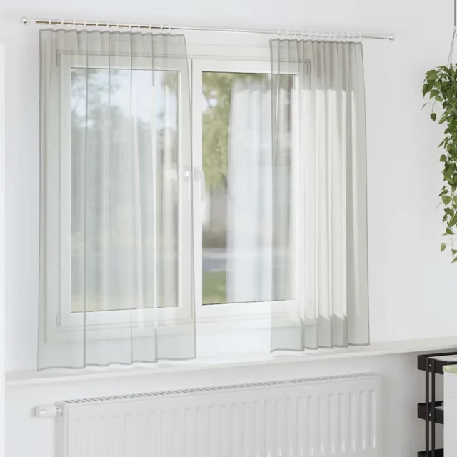 vidaXL Gordijnen voile met roedezakken 2 st lichtgrijs grijs
