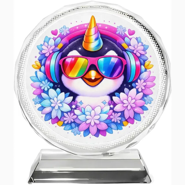 Mr Cadeautjes Fotokristal rond Ø 10 - design Een speels karakterportret dat een alledaags dier opwaardeer | cadeau Wit