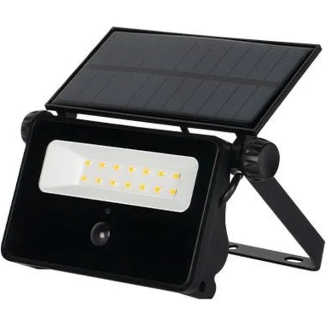 ABC-Led Solar LED schijnwerper - 30W - 1600 Lumen - Neutraal wit - Met PIR sensor zwart