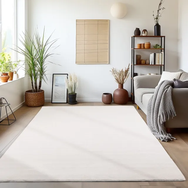 Muratap Sky Soft Uni Basic - Vloerkleed - Laagpolig - Effen Kleur - Creme - Woonkamer Tapijt- 80x250 CM