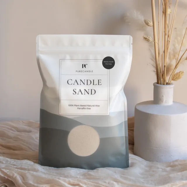 PureWorld PureCandle Kaarsenzand met Lonten – Licht Beige – 450g (740ml) – 30 Lonten - Kaarsenset - Navulset voor Kaarsendecoratie Decoratiezand - origineel cadeau - Poederkaars - Kaarspoeder