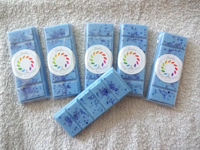 Linden Waxmelts BORA BORA waxmelt geur - Linden - handgemaakt - 100% sojawax - aromatic - voor geurbrander - huisparfum blauw
