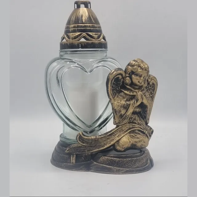 Herdenkingslichtjes Herdenkingslicht - Engel - Plat - Goud - Hart - Grafkaars - Graflantaren - Graflicht - Grafdecoratie