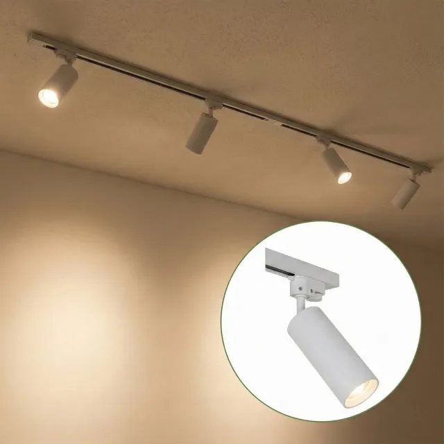LightBrands LED 1-fase Rails | Wit | 2 meter | Inclusief 4 railspots
