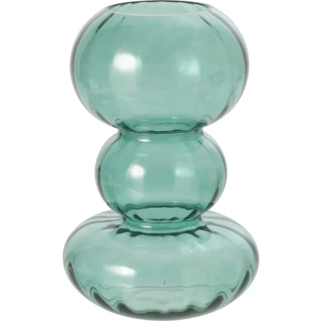 J-Line Vaas - glas - petrolblauw - large