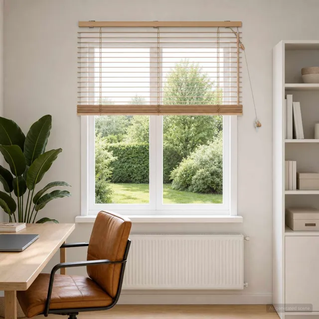 vidaXL Venetiaanse jaloezie Eiken Look 110 x 130 cm 35 mm Bruin