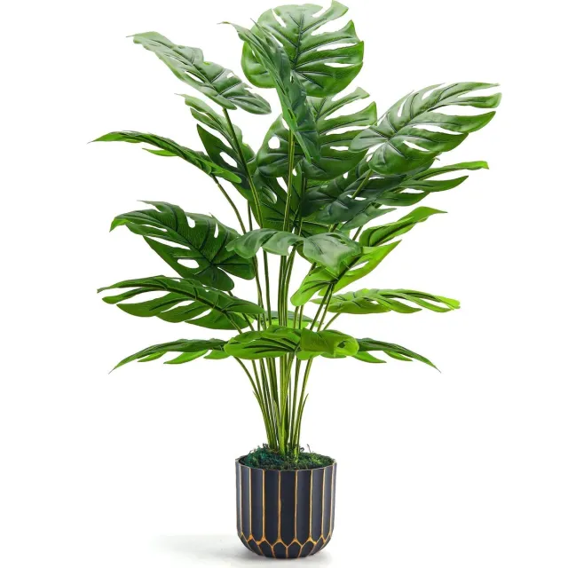 Famanu Kunstplant van 71,1 cm, realistisch ogende decoratie voor woonkamer, badkamer en slaapkamer, perfect voor kamerdecoratie Groen