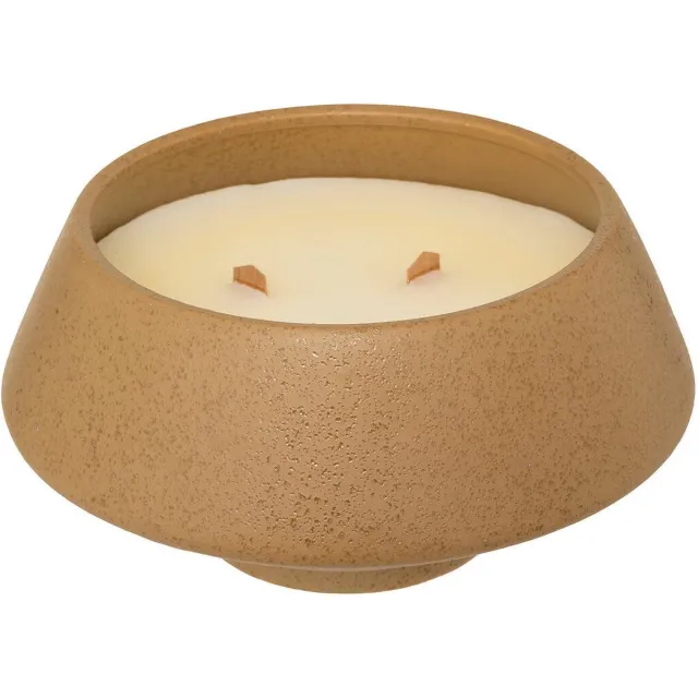 Atmosphera Inuit Geurkaars in keramische pot - Spicy Vanille - 580g - Brandtijd 30u - Bruin Multi