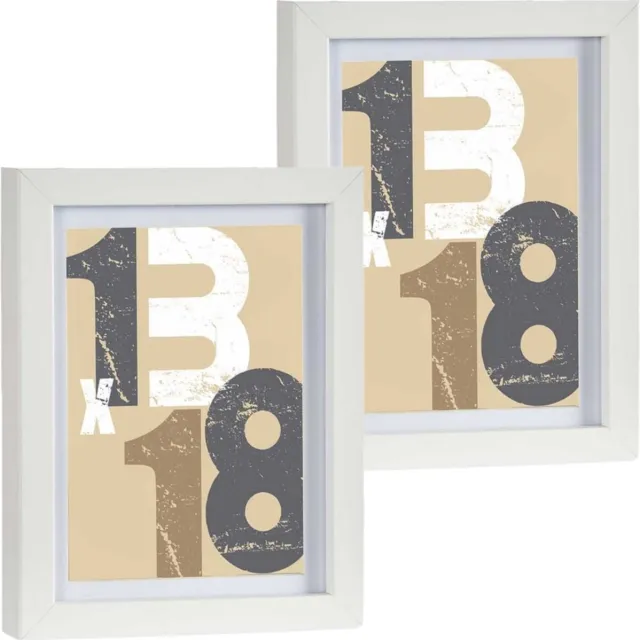 Arte r 2x stuks houten fotolijst - wit - 15 x 20 cm - fotolijstje - met passe-partout - decoratie