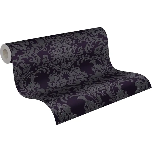 Ibenzoa Hoogwaardig Vliesbehang met Barokke Ornamenten – 0,53 x 10,05 m – Zwart Zilver