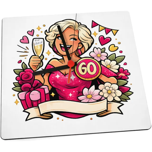 Mr Cadeautjes Klok 19 x 19 - design Glamoureuze jubileumviering met een andere levensfase en een | cadeau Wit