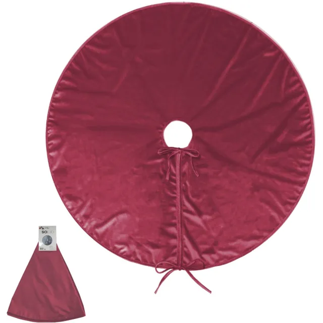SOLUD Kerstboomrok - Kerstboomkleed Ø115 cm bordeauxrood - Kerstboomhuls - Kerstboommand - Kerstboom dekentje