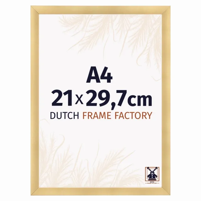 Dutch Frame Factory Fotolijst A4 21x29,7 cm - MDF - Goud Mat - Praag