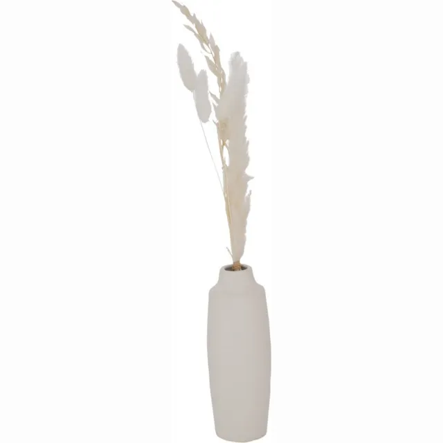 Boltze Home Porseleinen decoratieve vaas Bianca, gedroogde bloemen, h. 16 cm wit