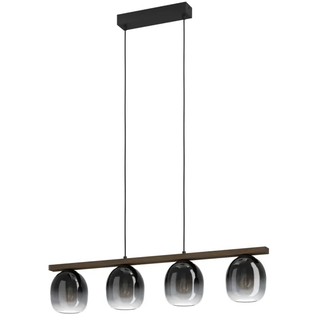 EGLO Filago Hanglamp - E27 - 88 cm - Zwart|Bruin Zwart;Bruin;Zwart;Grijs;Transparant;
