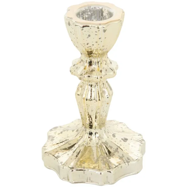 Atmosphera Créateur d'intérieur® Kerstkaarsenhouder van verguld glas, hoogte 11 cm Dore