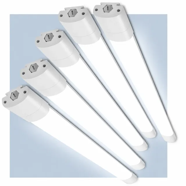 LOVHAUS 5-Pack LED Plafondarmatuur 120 cm - 36W - 3960LM - 4000K - IP66 - Doorverbindbaar - Voor Werkplaats en Magazijn Wit