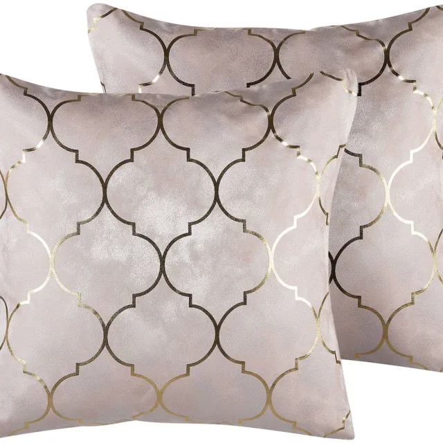 Beliani ALYSSUM - Sierkussen set van 2 - Roze - 45 x 45 cm - Polyester
