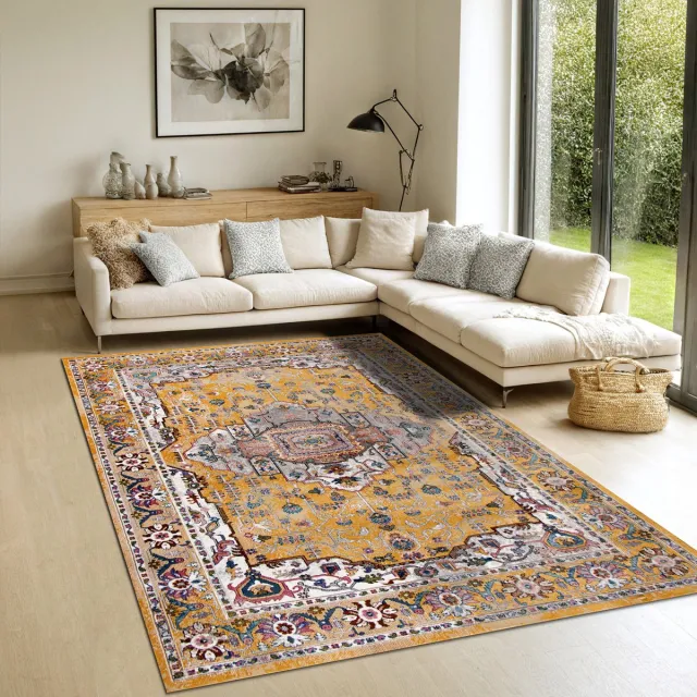 Muratap Picasso Sedona Vintage Vloerkleed - Multi / Geel - Laagpolig Multikleur