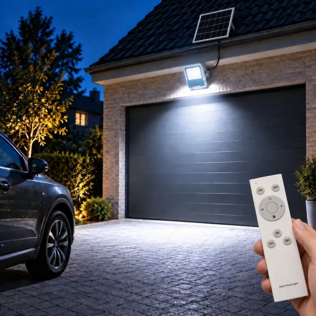Iplux Solar LED Schijnwerper PowerBeam Elite 4000 lumen – Hoge Kwaliteit – Bewegingssensor – IP66 – 6000K - Aluminium Wit