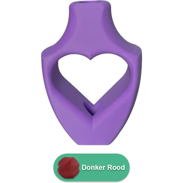 Lovora Alira moderne vaas – Decoratieve vaas - Donker Rood - 3d geprinte vaas – geschikt voor droogbloemen - 20CM