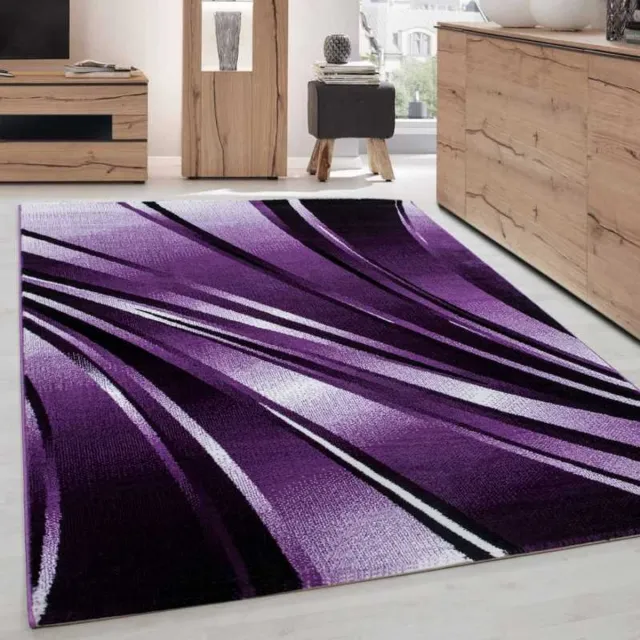 TapisTrend Designer tapijt Zwart-wit-lila Modern design vloerkleed Parma 9210 PAARS