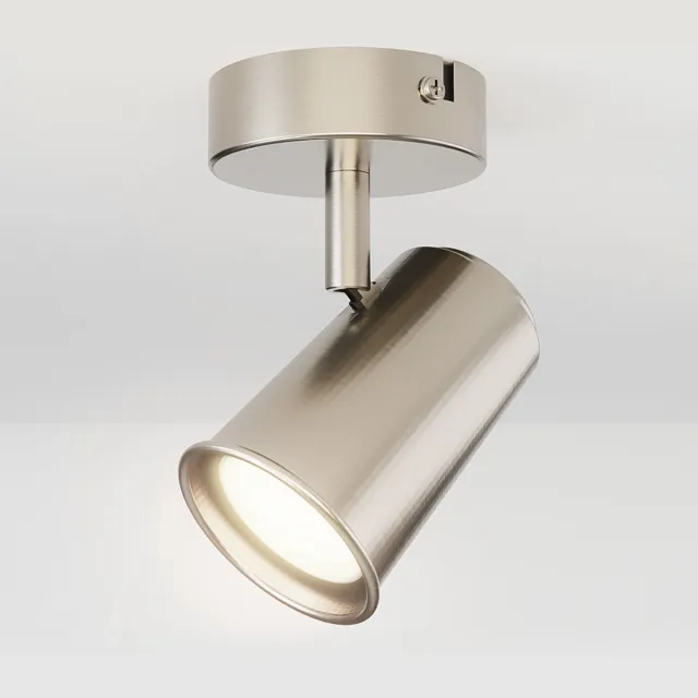HOFTRONIC Riga RVS LED plafondlamp 1 spot – kantelbaar en draaibaar – opbouwspot RVS – GU10 - 4000K Neutraal wit - Plafondspot - IP20 - woonkamer en gang