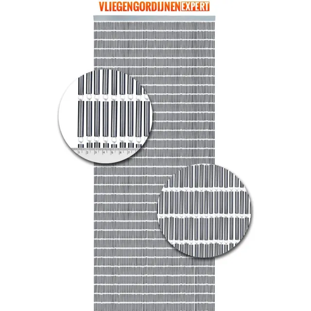 Vliegengordijnenexpert® Vliegengordijnenexpert Hulzen - Vliegengordijn - 100x240 cm - Zilver/Grijs