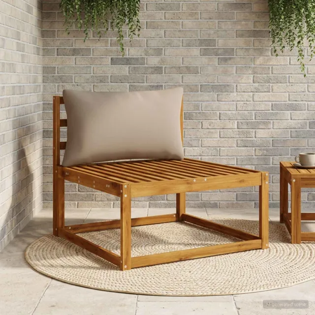 vidaXL Rugkussen PUTTEN 100% Polyester Taupe 80 x 40 x 15 cm
