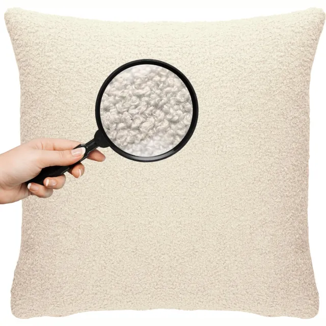 Cohoso Sierkussen 60x60cm - Semmi Créme - Teddy Bouclé - Inclusief binnenkussen - Extra GROOT Crème 60x60