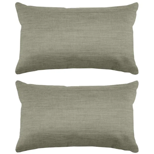 Stof Textile sierkussen Bea - 2x - groen - 30 x 50 cm - bank kussens - zitkussens - binnen/buiten - polyester