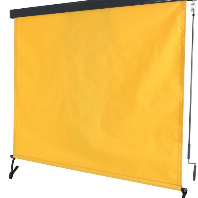 MCW Verticaal zonnescherm MCW-F42, verticaal zonnescherm privacy scherm buiten rolgordijn, UV-bescherming 50 stof ~ 250x180cm, geel
