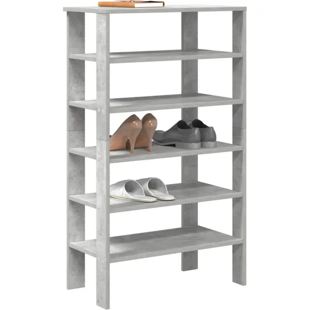 vidaXL Schoenenrek 61x32x105 cm bewerkt hout betongrijs grijs