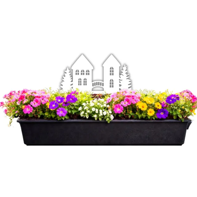 Anwicar Tuin Decoratie Buiten Wit 29x26x1,5 cm - Tuinhuis Decorat - Tuinversiering - Metaal Tuindecoratie