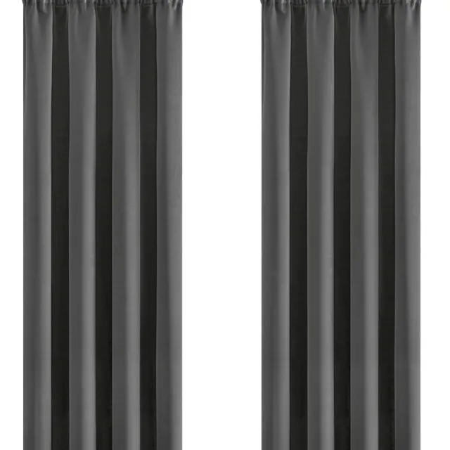 Ibenzoa Moderne Verduisteringsgordijnen Set in Grijs met Plooiband voor Woon- en Slaapkamer, 140 x 215 cm